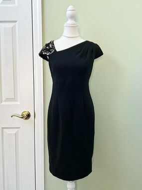 Black beaded midi dress